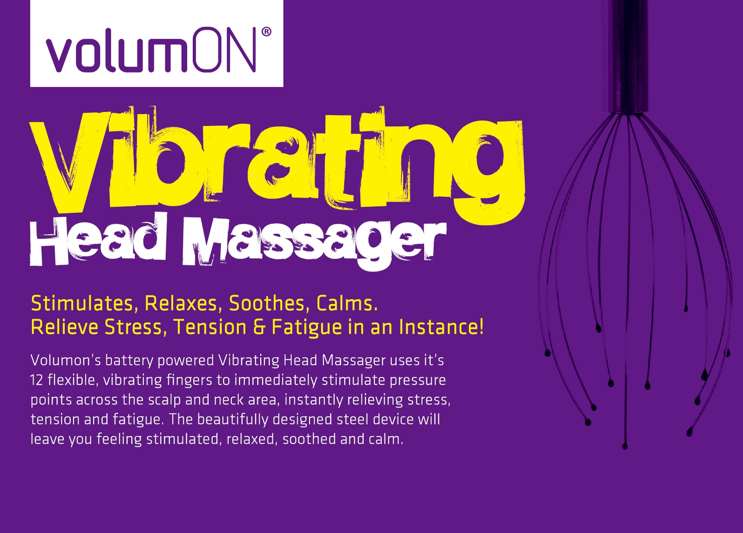 Volumon Vibrating Head Massager – Hair Growth & Stress Relief