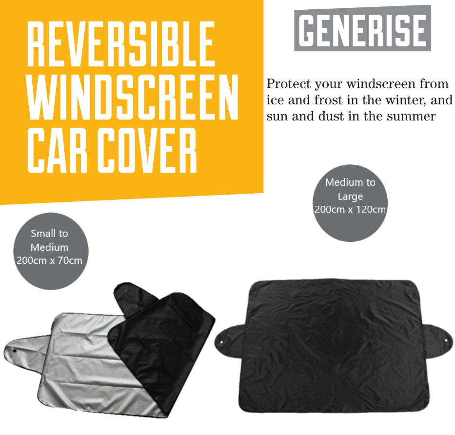 Generise Anti Theft Reversible Windscreen Car Cover - Medium to Large Windscreens 200cm x 120cm