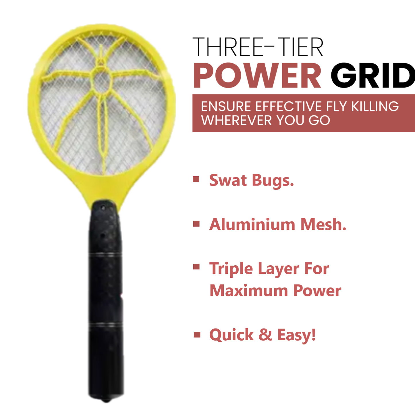 Generise Electric Bug Zapper – Bug Free Living with Delivery (Yellow with Black Handle)