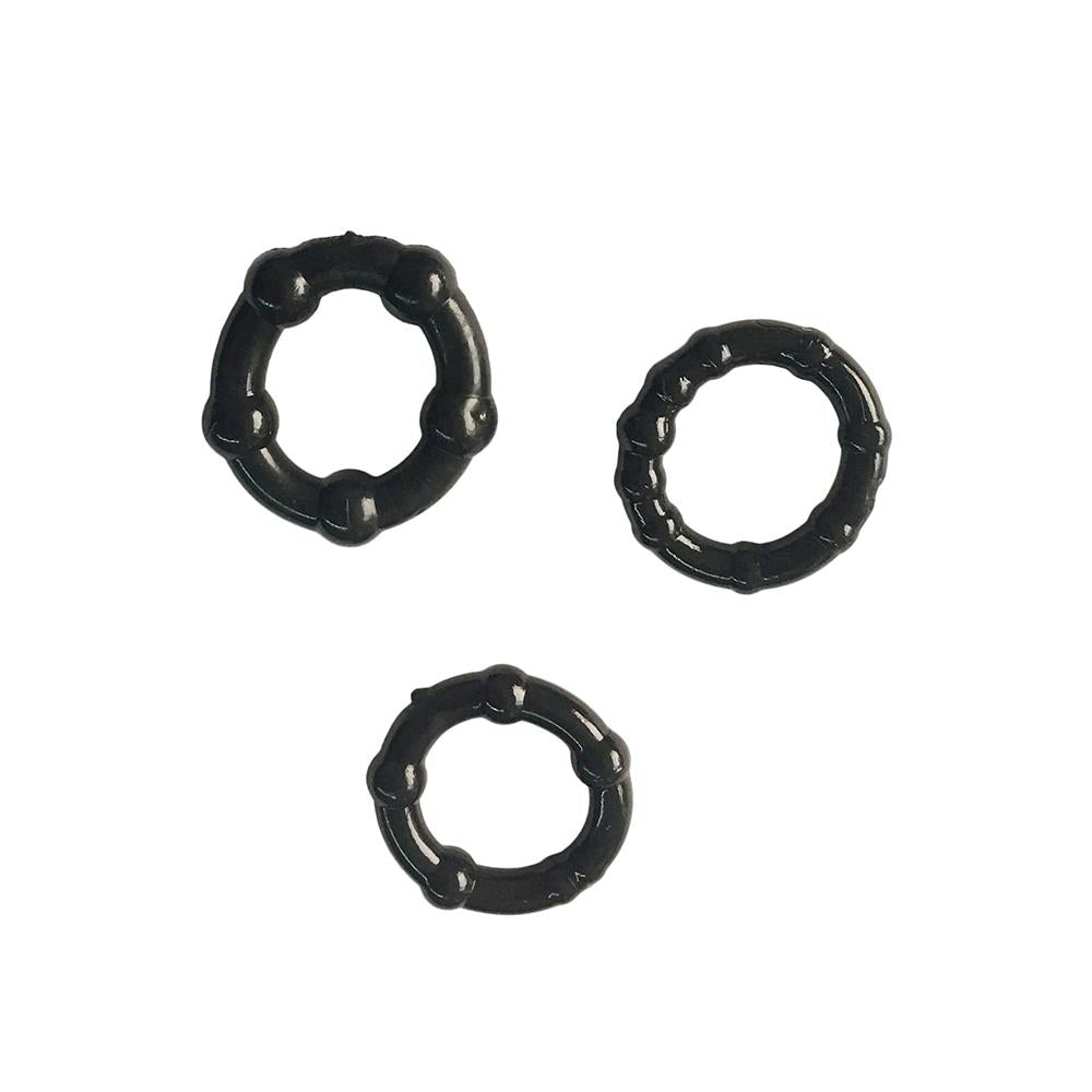 Generise Stay Hard Beaded Cock Rings 3 Pack