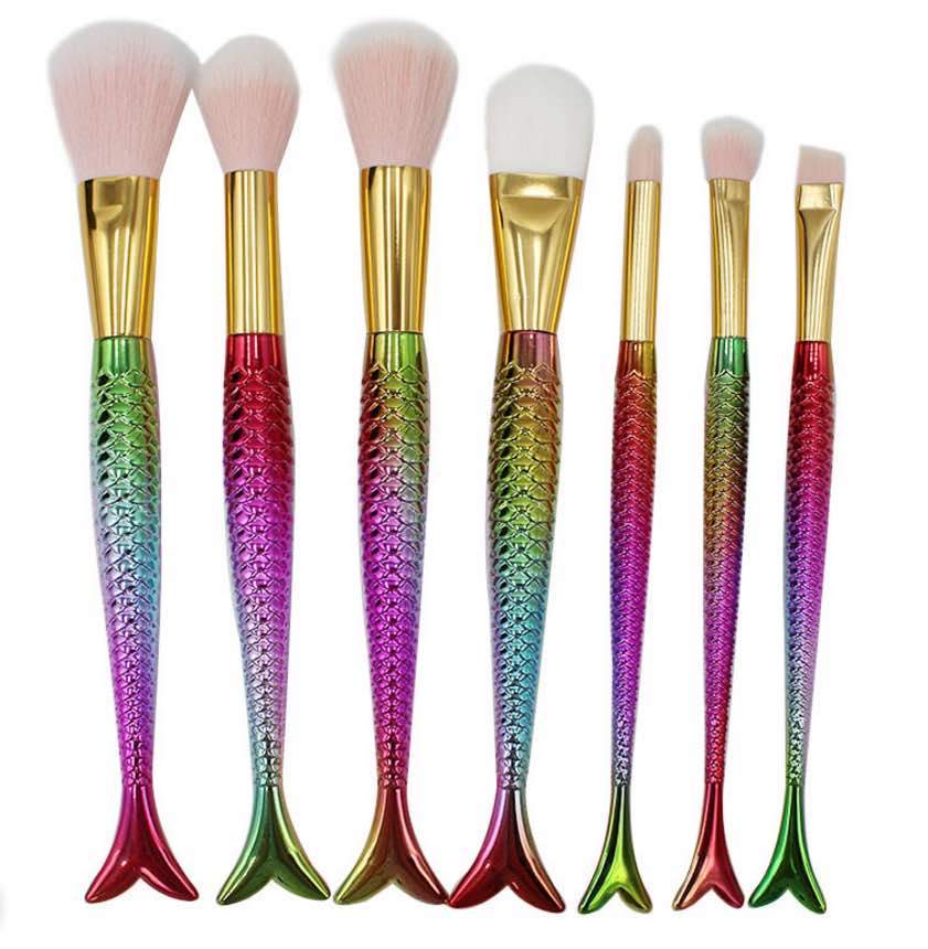 Glamza Luxurious Mermaid 7pc Makeup Brush Set