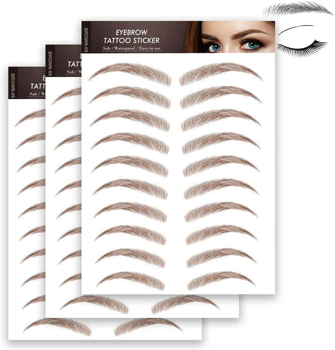 Glamza 4D Eyebrow Tattoos - 10 Pairs Per Sheet