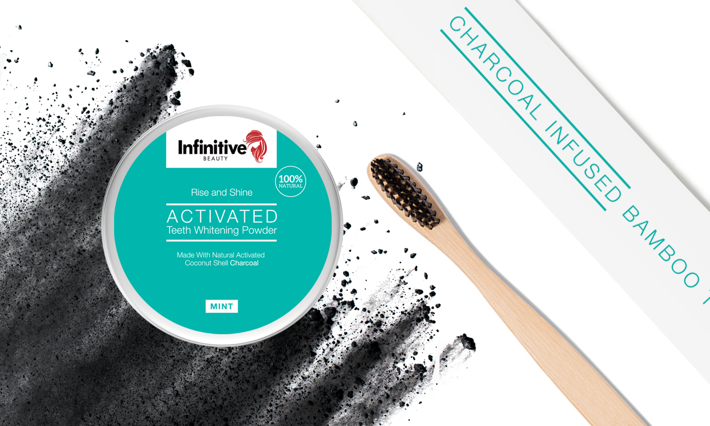 Infinitive Beauty ‘Rise and Shine’ Charcoal Infused Bamboo Toothbrush – Eco-Friendly Oral Care