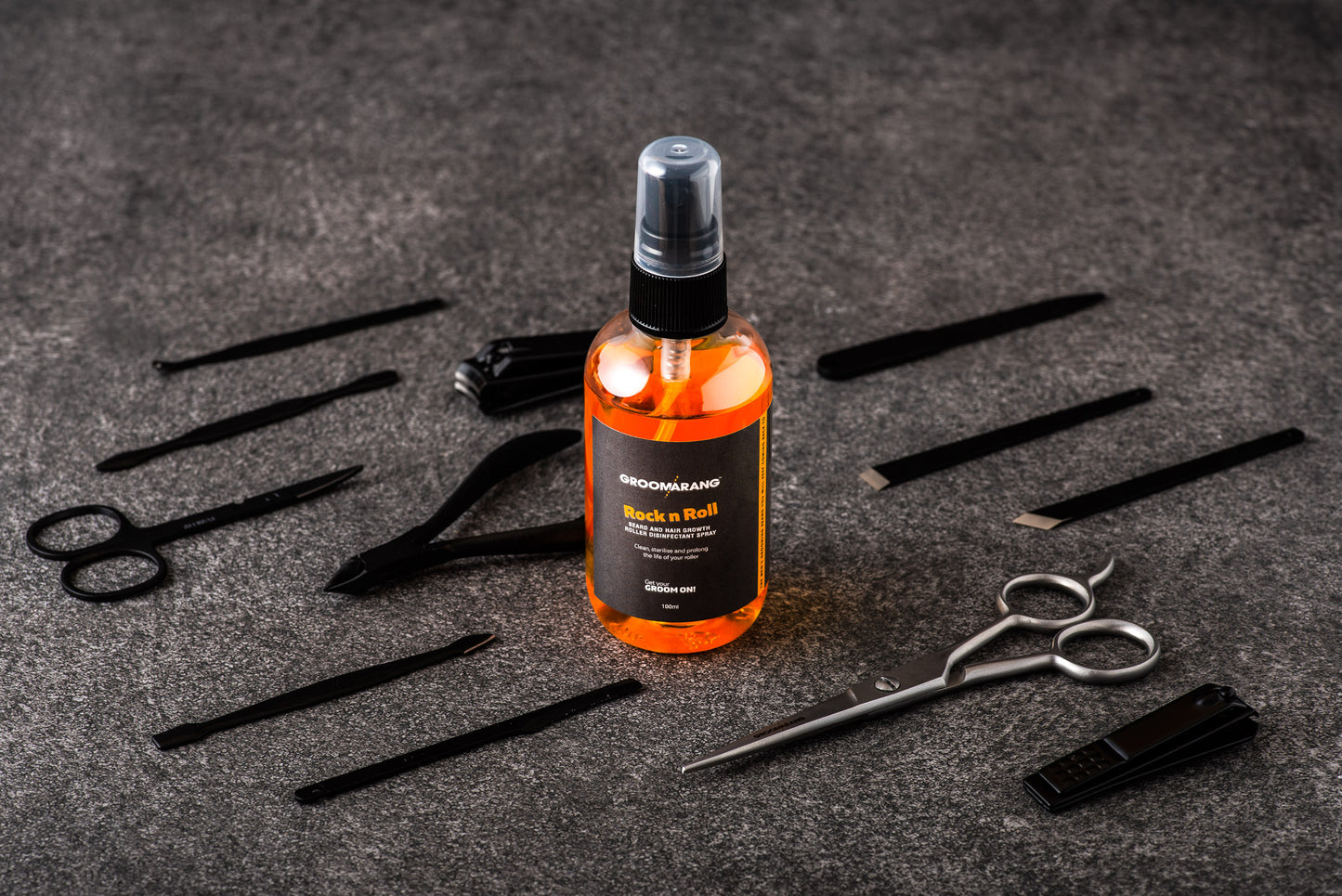 Groomarang 'Rock n Roll' Beard and Hair Growth Roller Disinfectant Spray 100ml