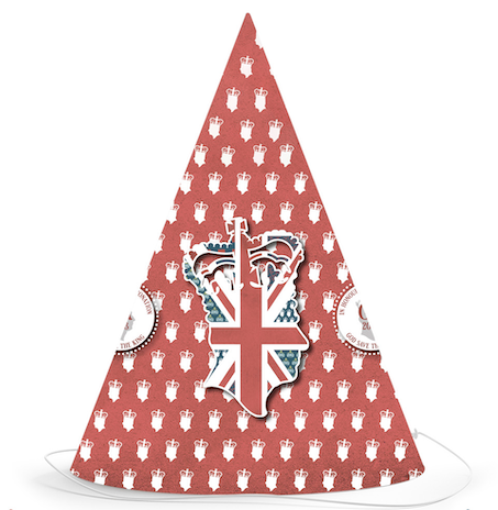 Vintage Coronation 8 Pack Party Hats