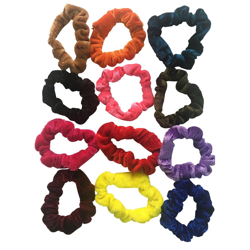 Glamza Mixed Bag Hair Scrunchies 12 Pack Velvet