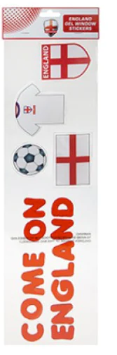 Generise 15 X 55CM ENGLAND GEL WINDOW STICKER "COME ON ENGLAND"