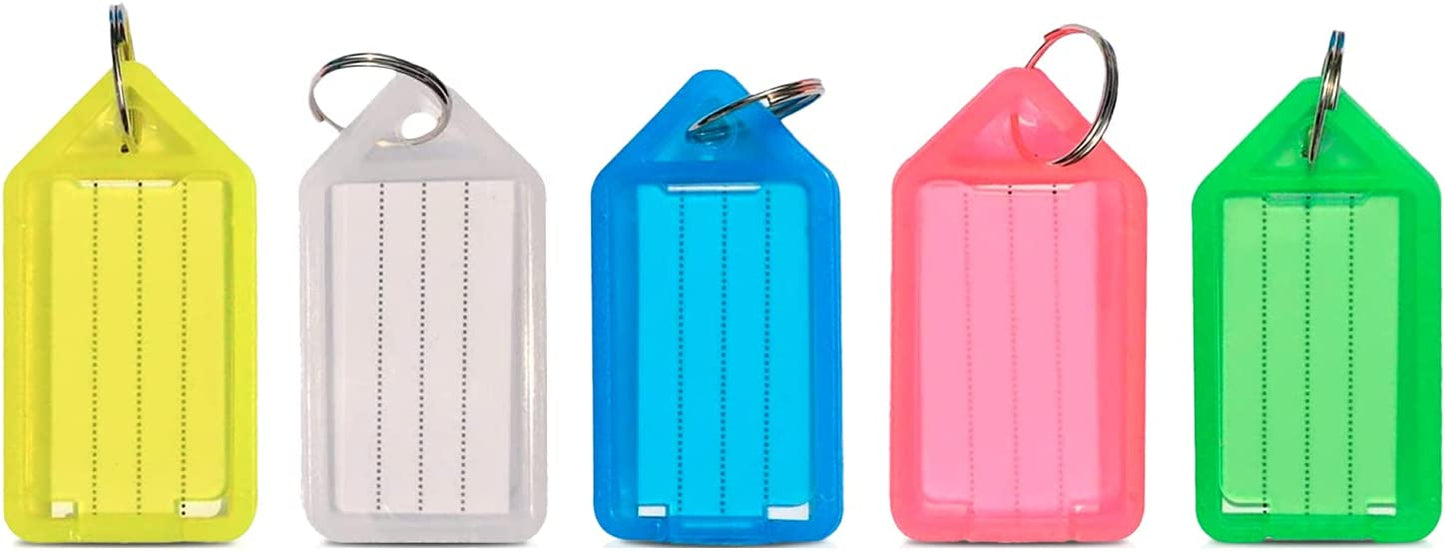 Generise 5 Key Tags with Keyrings (Pink, Blue, Green, White, Yellow)