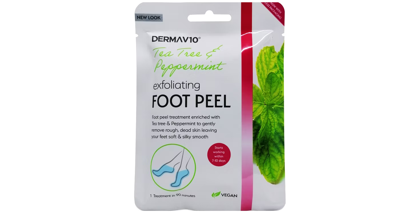 Derma V10 Tea Tree & Peppermint Exfoliating Foot Mask Peel