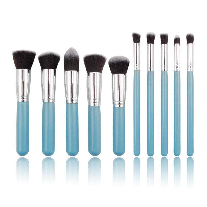 Glamza 10pc Makeup Brush Set – Blue