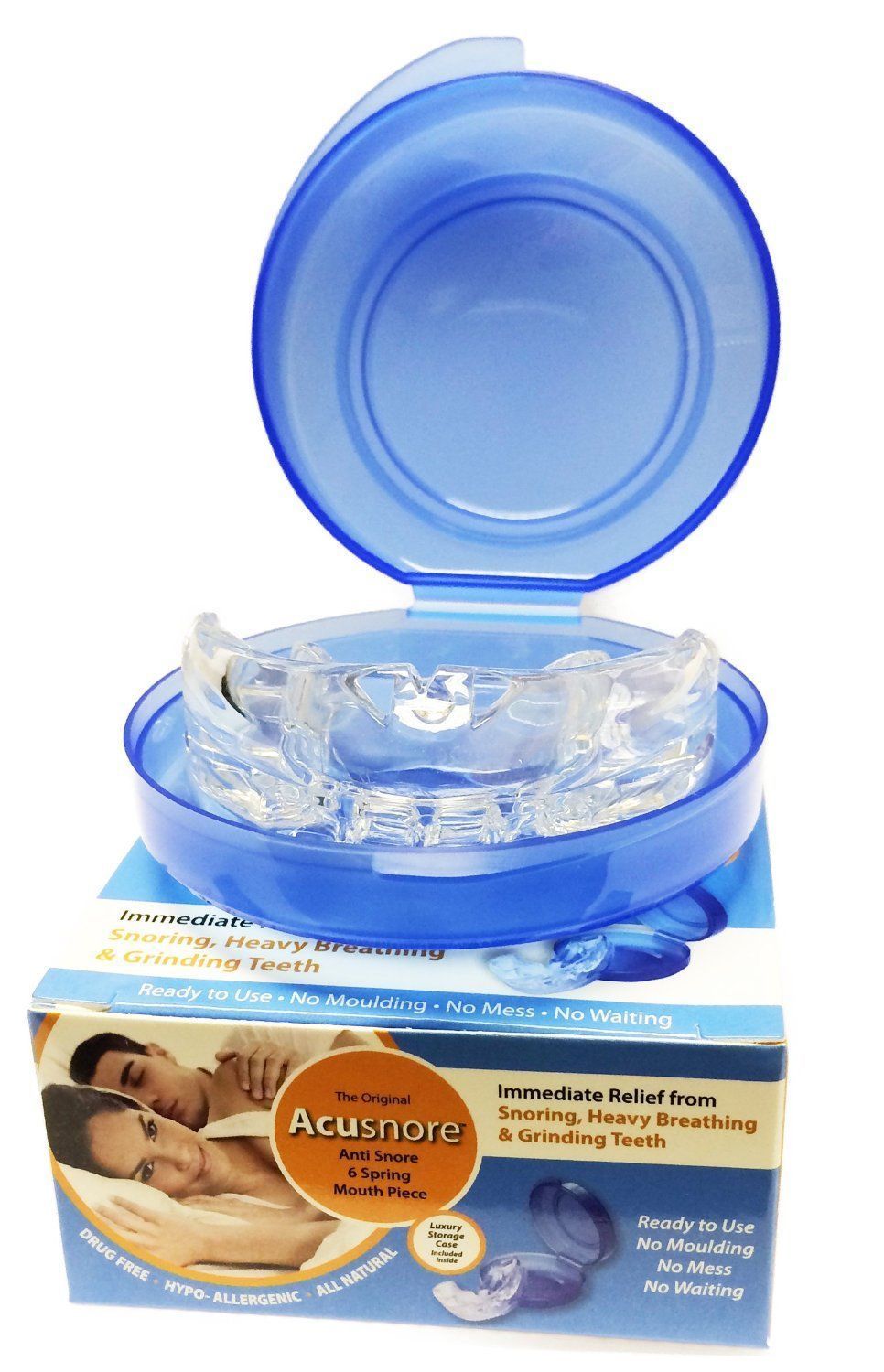 The Original Acusnore Anti-Snore 6 Spring Mouthpiece Guard with Storage Case