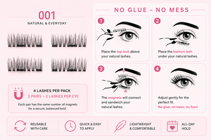 Glamza Magnetic Eyelashes – 8 Styles Available | Reusable False Lashes | No Glue Required