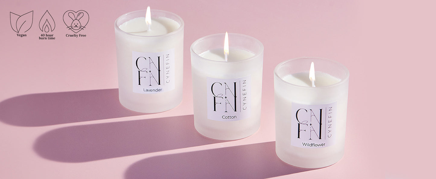 CNFN Gift Candle Set 3 x100g (lavender, Cotton & Wildflower)