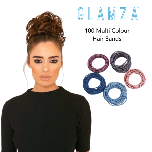 100 Elasticated Hair Bands - Multi Coloured