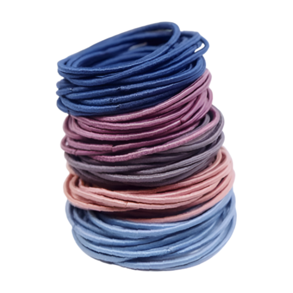 100 Elasticated Hair Bands - Multi Coloured