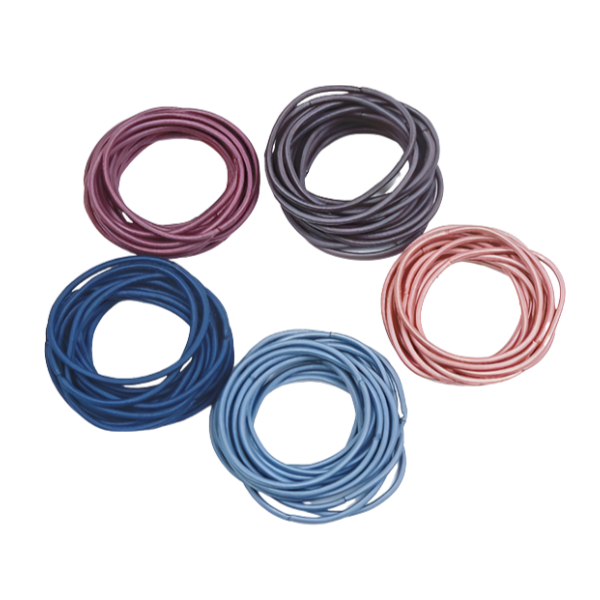 100 Elasticated Hair Bands - Multi Coloured