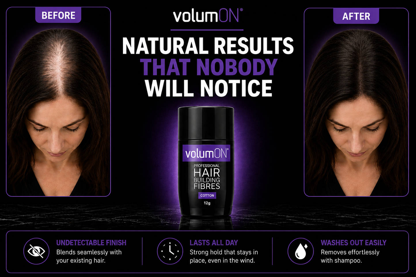 Volumon Hair Building Fibres - COTTON 12g