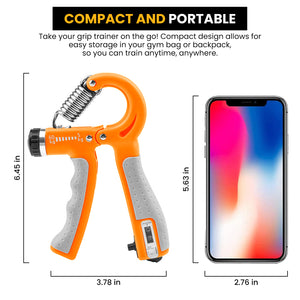 Generise Adjustable Hand Grip with Counter- 5kg - 60kg- Orange
