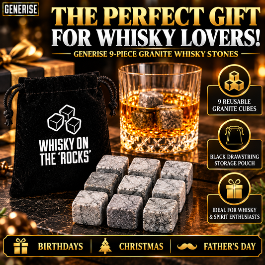 Generise 9pc Granite Whisky Stones