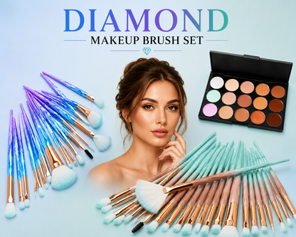 20pc Diamond Make Up Brush Sets - 2 Colour Choices