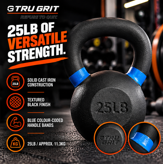 Generise Gym Tru Grit Cast Iron Kettlebell - 25lbs / 11.34kg