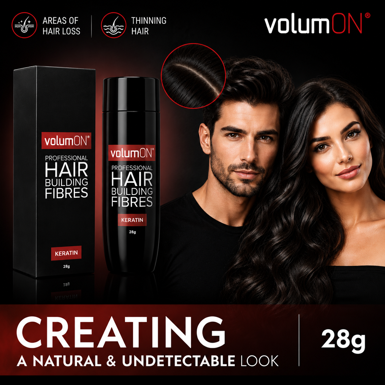 Volumon Hair Building Fibres - KERATIN 28g