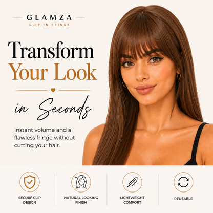 Glamza 'Big Bang' Clip in Hair Bangs - Thicker & Fuller - 6 Options