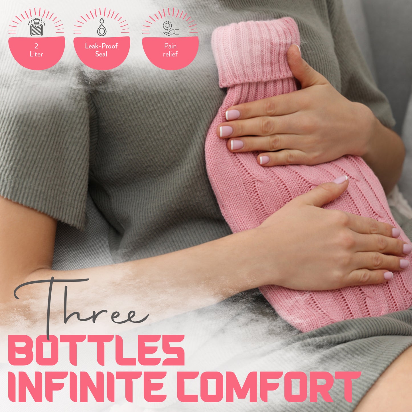 Generise 2-Litre Knitted Hot Water Bottle – Cosy, Stylish & Energy Saving