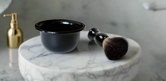 2pc Shave Bowl and Brush Black