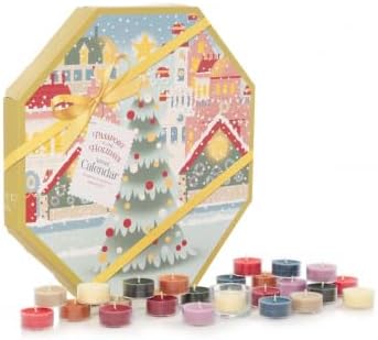 Yankee Candle Advent Calendar - 24 Tea Lights, 1 Tea Light Holder, Passport to the Holidays