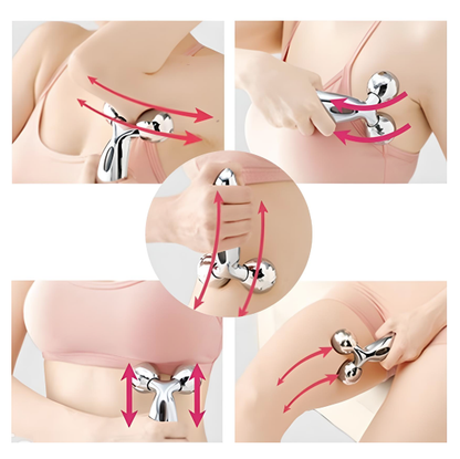 Glamza 3D Body & Facial Massage Roller - Silver