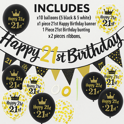 Generise 21st Birthday Decoration Set