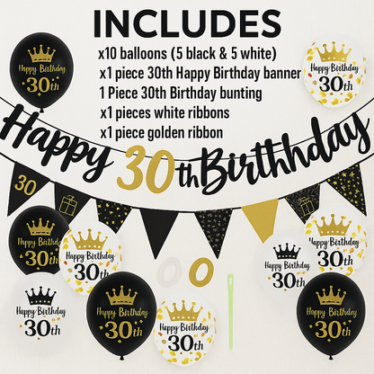 Generise 30th Birthday Decoration Set