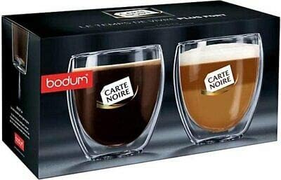 Bodum Carte Noire 2 Pcs 250ml Glass Cup Set