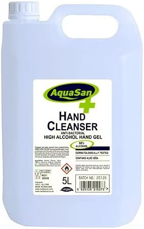 Aquasan 5l Hand Cleanser Antibacterial Alcohol Gel 65%