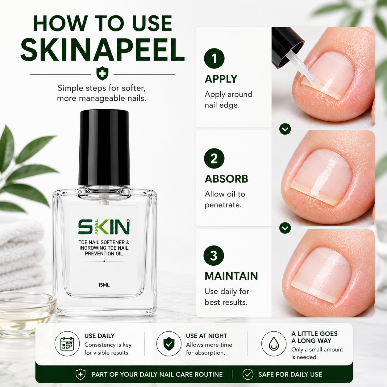 Skinapeel Toenail Softener & Ingrowing Toenail Prevention Oil