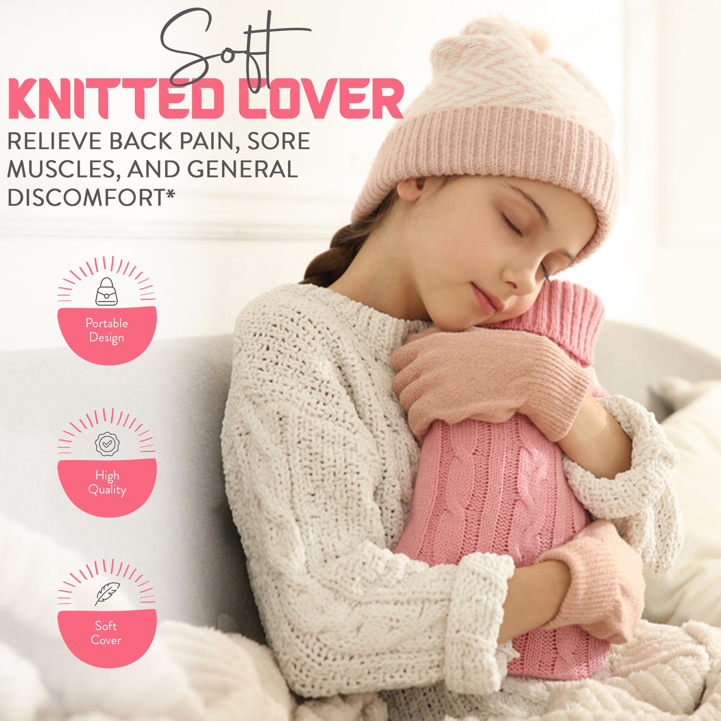 Generise 2-Litre Knitted Hot Water Bottle – Cosy, Stylish & Energy Saving