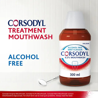 Corsodyl Mouthwash - Alcohol Free Mint Flavour 300ml