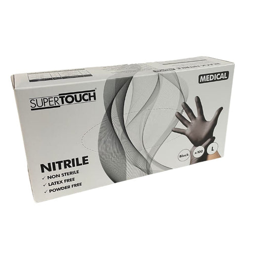 Supertouch Nitrile Gloves - BLACK - BOX OF 100