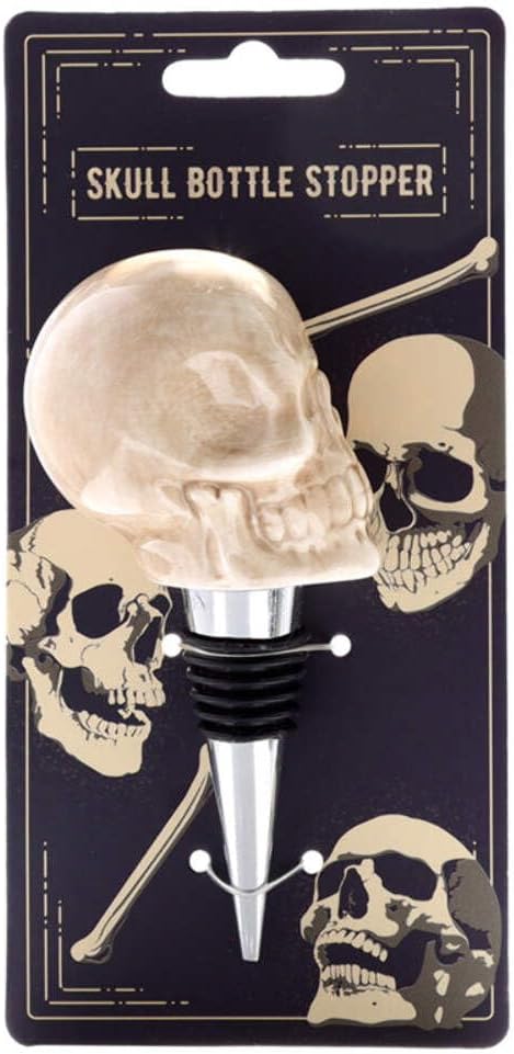Puckator Ceramic Skull Head Bottle Stopper