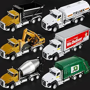 2202 Yahetai Engineering Model Truck and Tank Truck 2pc Pull Back Set - Toys