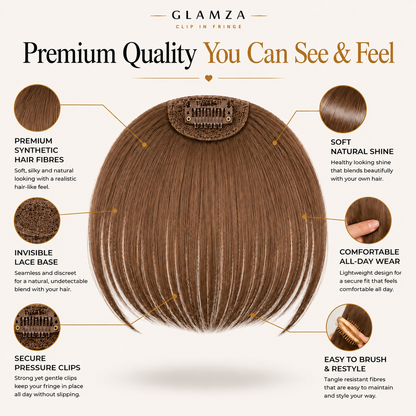 Glamza 'Big Bang' Clip in Hair Bangs - Thicker & Fuller - 6 Options