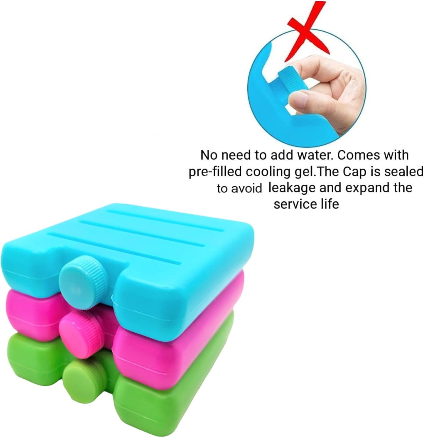 Generise Mini Freezer Blocks - 2 Blue, 2 Green, 2 Pink- 6 Pack