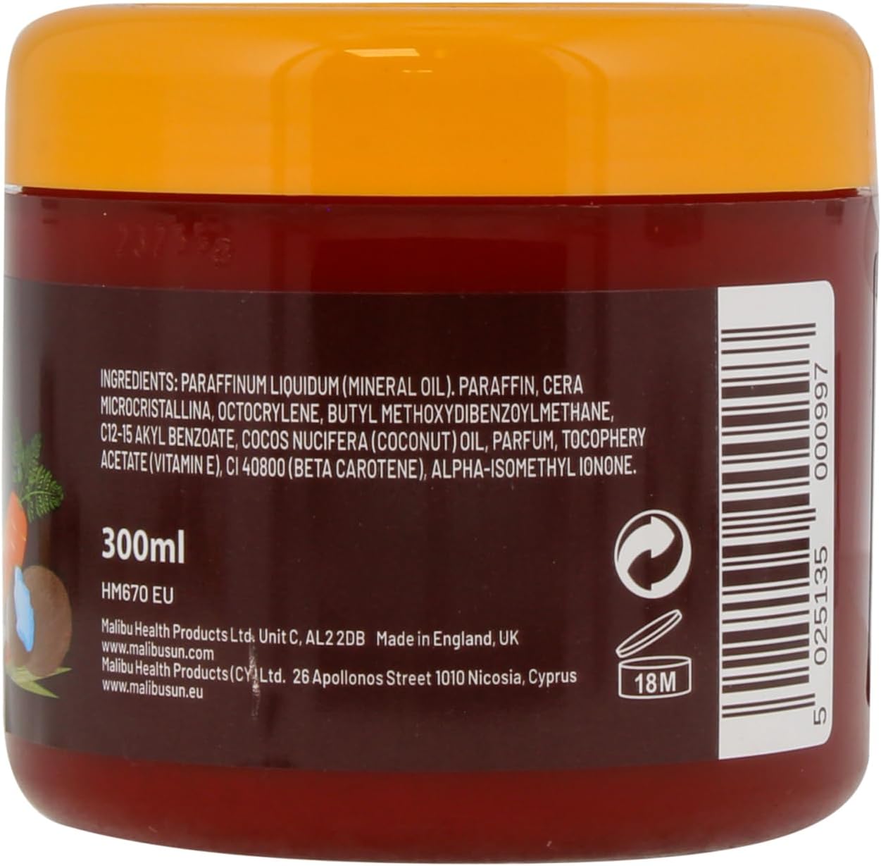 MALIBU 300ML SPF 8 BRONZING BUTTER WITH CAROTENE & COCONUT