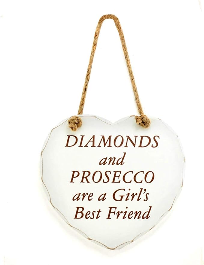 heart plaque diamonds and prosecco