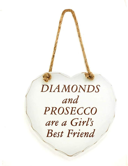 heart plaque diamonds and prosecco