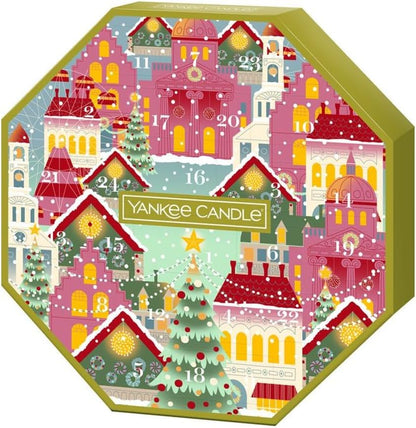 Yankee Candle Advent Calendar - 24 Tea Lights, 1 Tea Light Holder, Passport to the Holidays