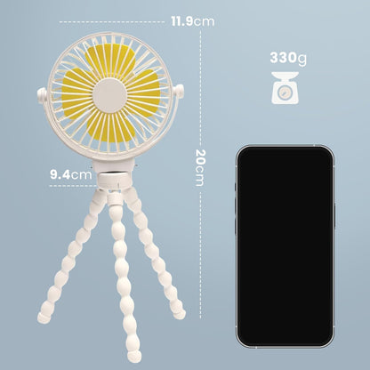 Generise Mini Portable Octopus Desk Fan –4000 mAh WHITE