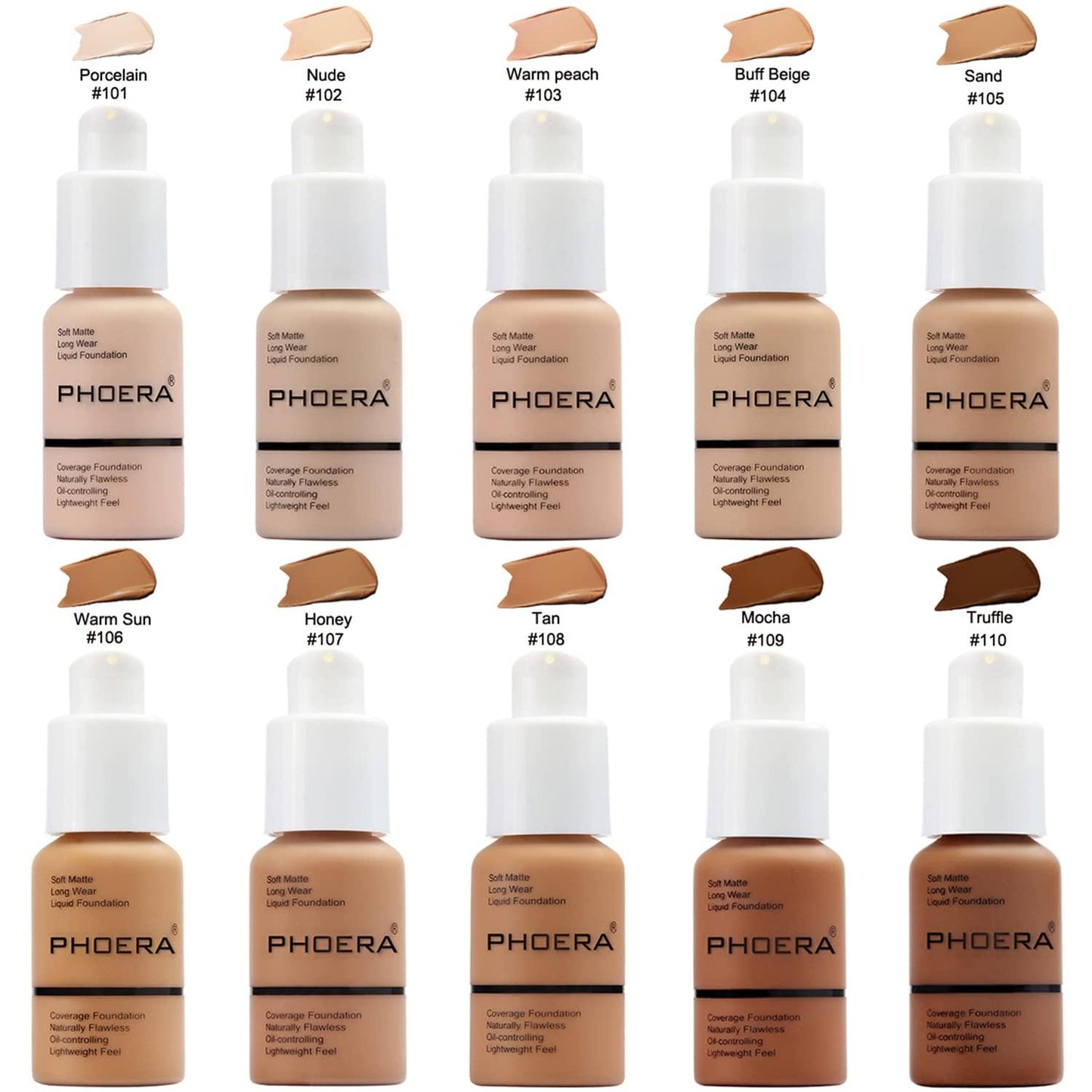 Phoera Flawless Matte Liquid Foundation (10 Shades Available - Select in Dropdown)