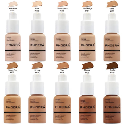 Phoera Flawless Matte Liquid Foundation (10 Shades Available - Select in Dropdown)